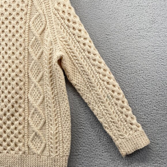 Vintage Mens Irish Fisherman Sweater KAM Knitwear Aran Hand Knits Wool 42 Medium - Picture 10 of 14